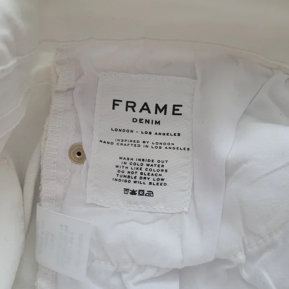 Frame Denim Women's Le Skinny De Jeanne Jeans White RARE Single Knee Rip Sz 28 - Picture 4 of 8